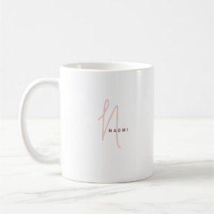 Mug Script Minimaliste   Monogramme et Nom Personnalis