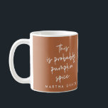 Mug script moderne citrouille épices rouille café terr<br><div class="desc">script moderne citrouille épices rouille terracotta automne automne</div>