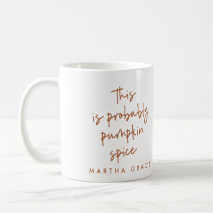 Mug script moderne citrouille rouille épicée terre c