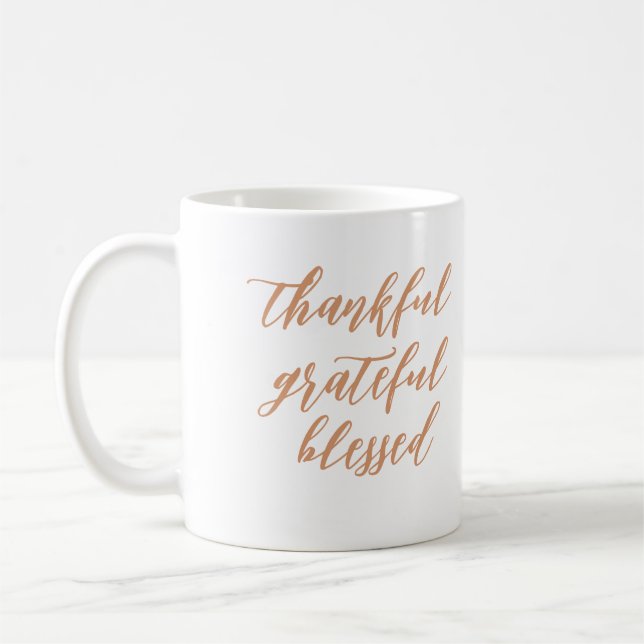 Mug Script moderne Merci Grateful Nom béni (Gauche)