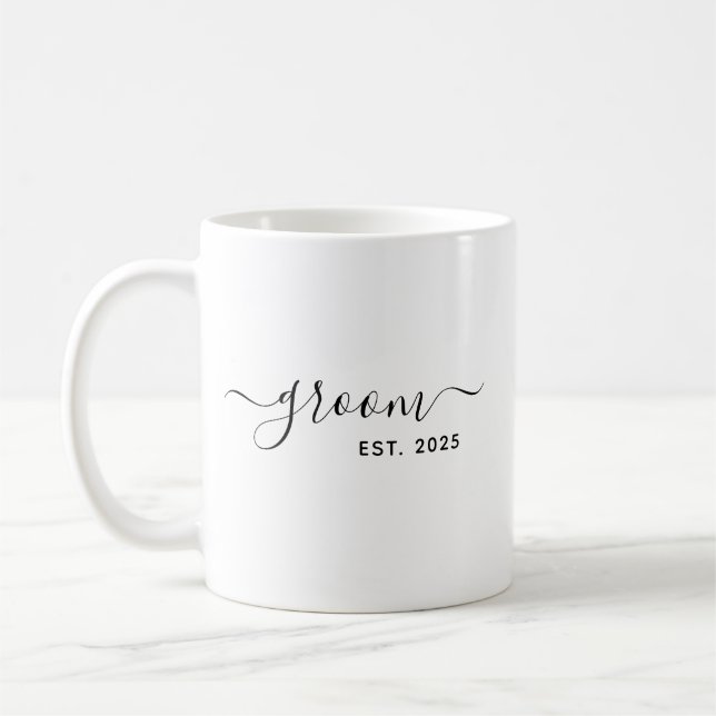 Mug script moderne minimaliste élégant Groom (Gauche)