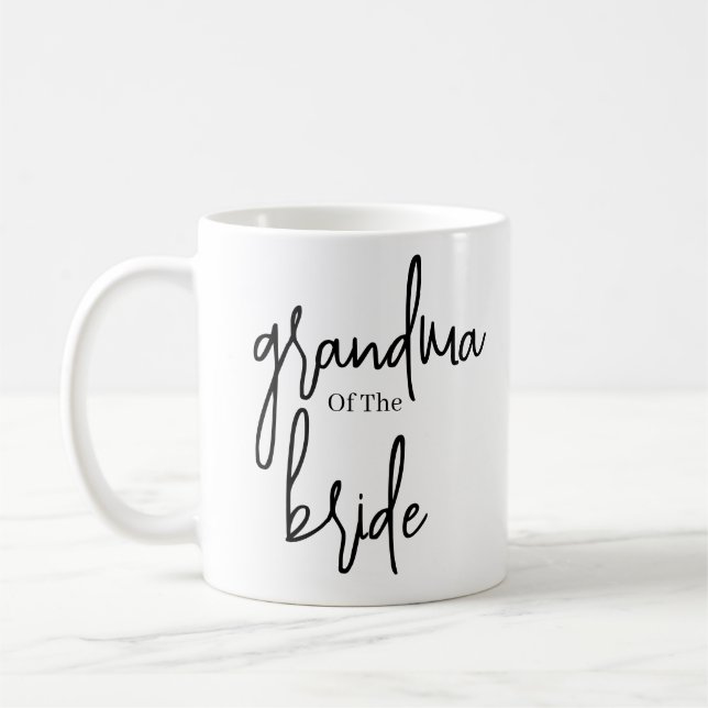 Mug Script noir grand-mère de la mariée mariage café (Gauche)