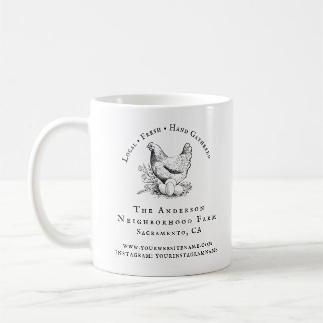 Mug Script rustique de poulet Famille Agritourisme (Gauche)