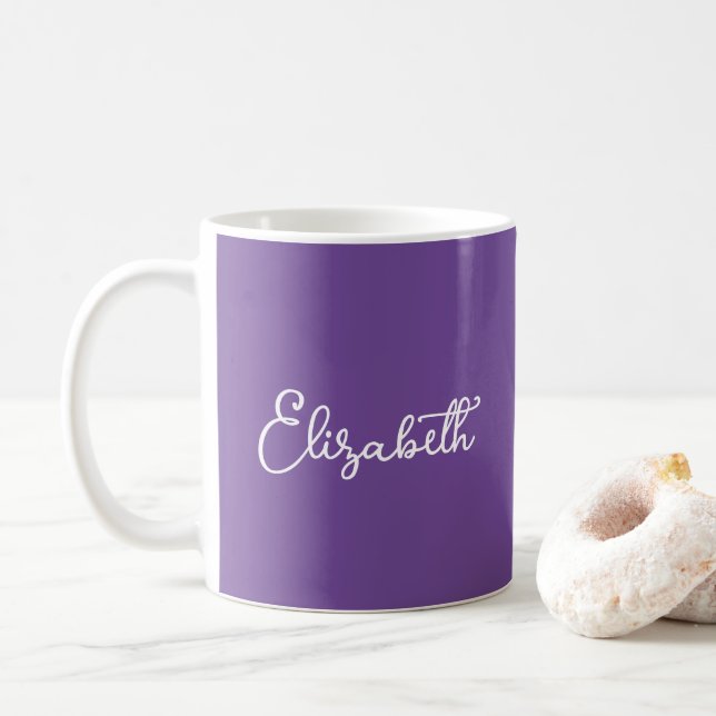 Mug Script Typographie Personnalisé Ajouter Votre Nom  (Avec donut)