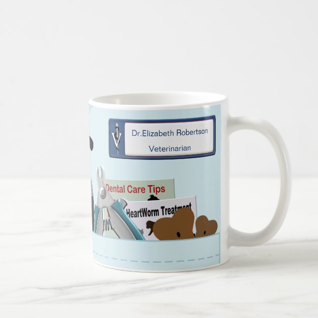 Mug Scrubs vétérinaires personnalisés Bleu clair (Droite)