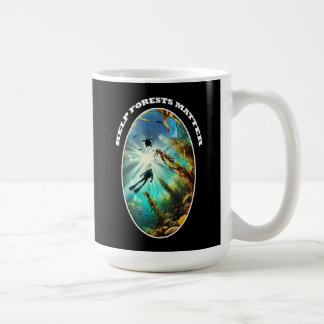 Mug SCUBA Diver Silhouette with Turtle, Fish, and Kelp