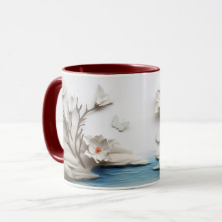 Mug Sculpté Floral & Papillon Serenity Ceramic