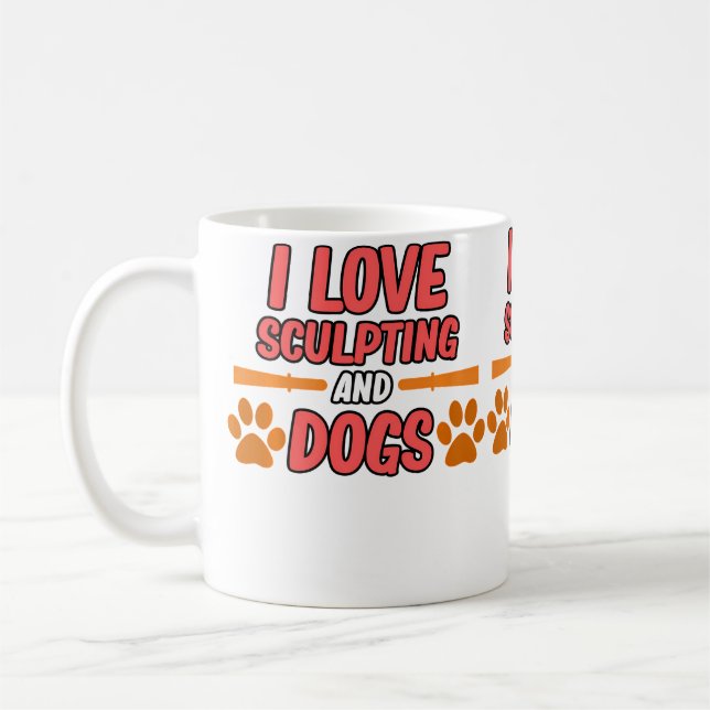 Mug Sculpter l'amour et les chiens Artiste en argile c (Gauche)