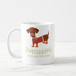 Mug Se précipiter par Noël de chien de teckel de nei