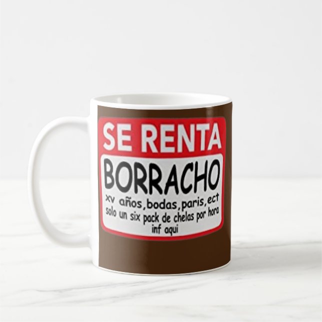 Mug Se Renta Borracho Mens Graphic Funny Espagnol (Gauche)