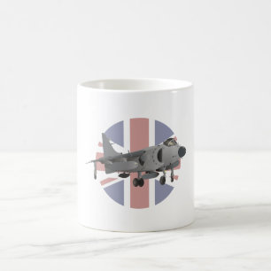 Mug Sea Harrier Jet Fighter avec drapeau britannique