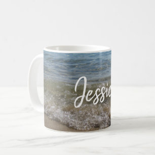 Mug Sea & Sand Beach Waves Nom personnalisé