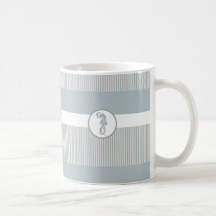 Mug Seahorse Bleu Classique Nautique Élégant