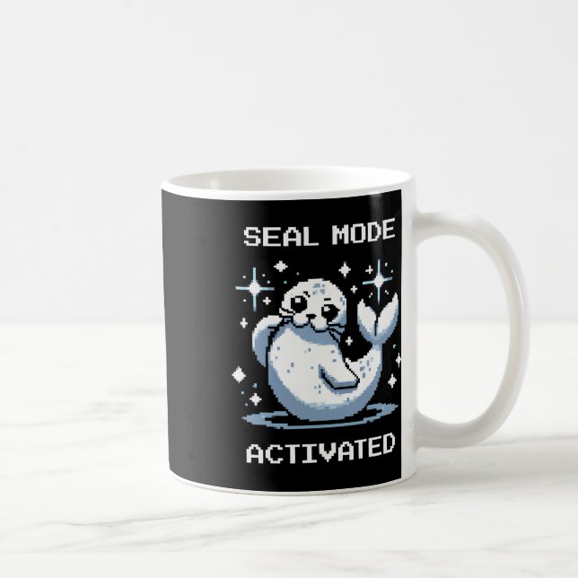 Mug Seal Mode Activated Pixel Art Seal Retro Gamer Sty (Droite)