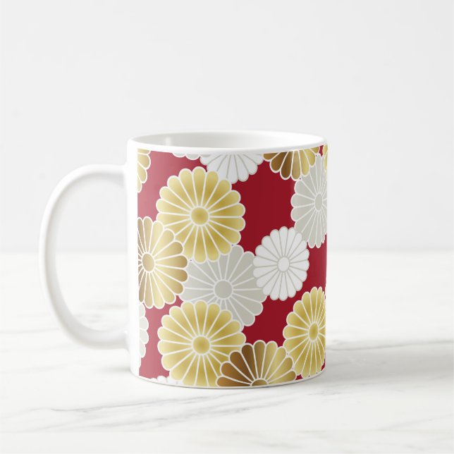 Mug Seamless chrysanthemum pattern in the Japanese tra (Gauche)