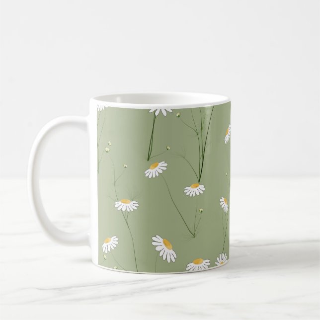Mug Seamless floral pattern background with cosmos flo (Gauche)