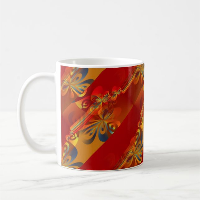 Mug Seamless Graphic Design - rouge orange I (Gauche)