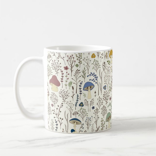 Mug Seamless pattern. Set of colorful wild plants and  (Gauche)