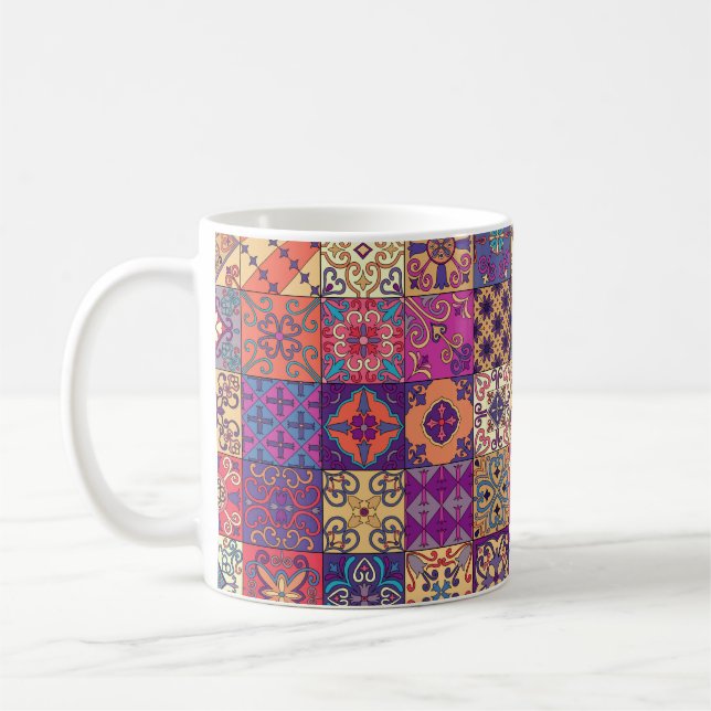 Mug Seamless pattern with portuguese tiles in talavera (Gauche)