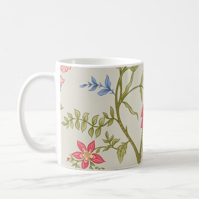 Mug Seamless pattern with stylized ornamental flowers  (Gauche)