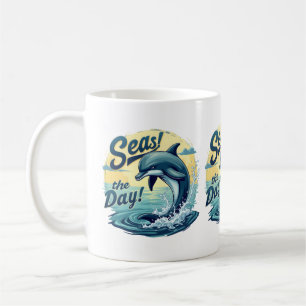 Mug Seas Day Retro Dolphin Océan esthétique