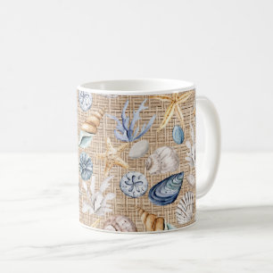 Mug Seashell Beach Burlap Café Thé
