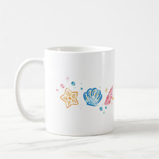 Mug Seashell & Starfish Doodle – Ocean Aesthetic Desig