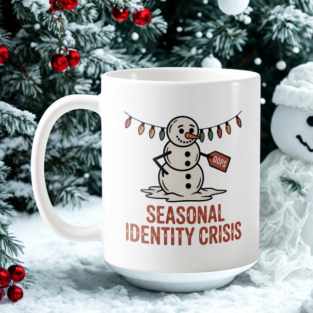Mug Seasonal Identity Crisis | Xmas Melting Snowman  (Créateur téléchargé)