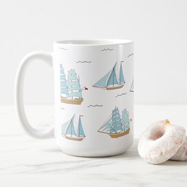 Mug Seatime été Cute yachts avec voile (Avec donut)