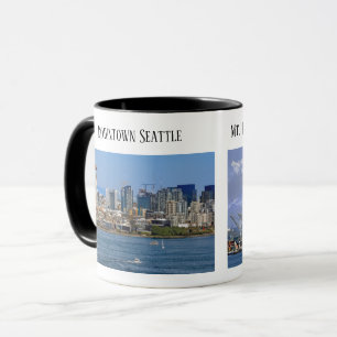 Mug Seattle, Puget Sound, Mt Rainier, Port de Seattle