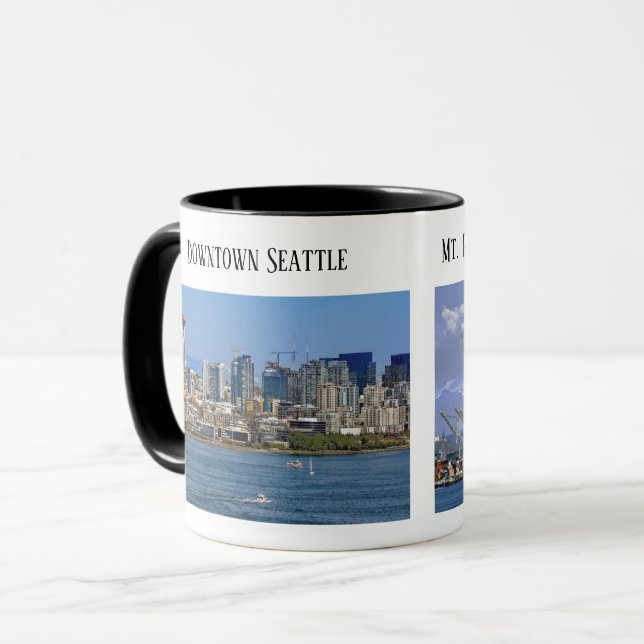 Mug Seattle, Puget Sound, Mt Rainier, Port de Seattle (Devant gauche)