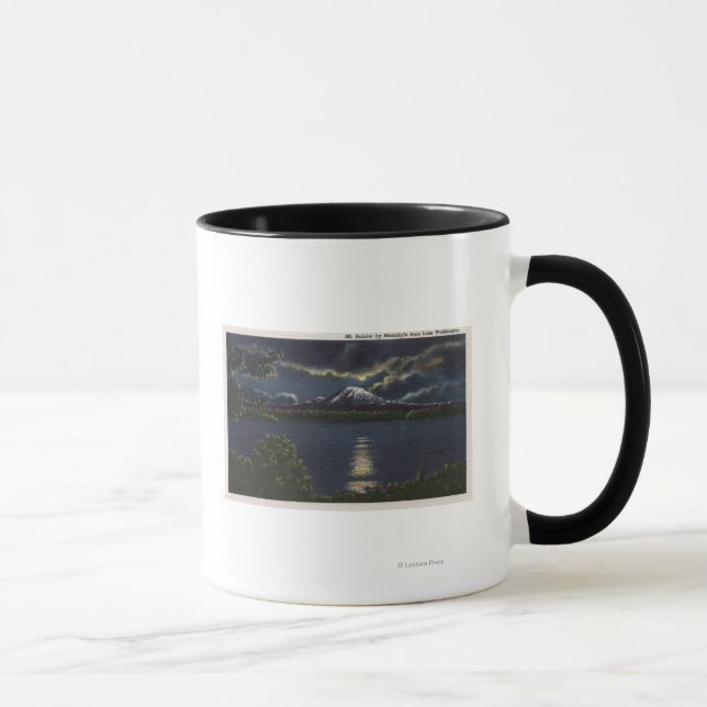 Mug Seattle, Washington - Lune Vue sur le mont. (Droite)