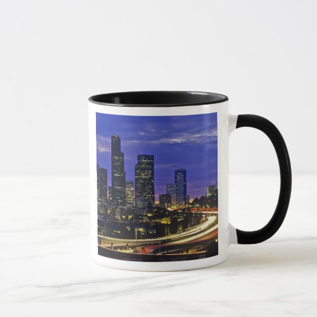 Mug Seattle, Washington Skyline la nuit (Droite)
