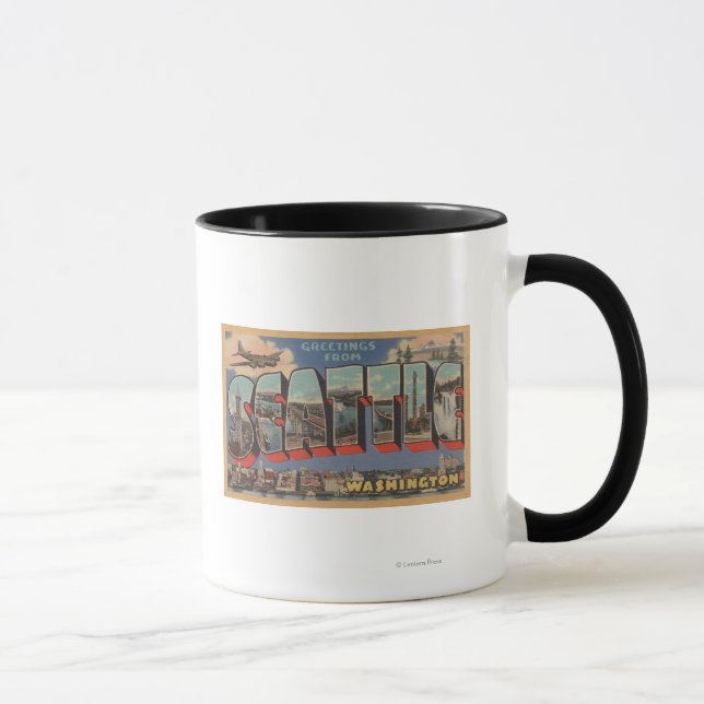 Mug Seattle, WashingtonGrandes lettres Scènes 3 (Droite)