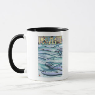 Mug SeattleFish sur la glace au marché de place de