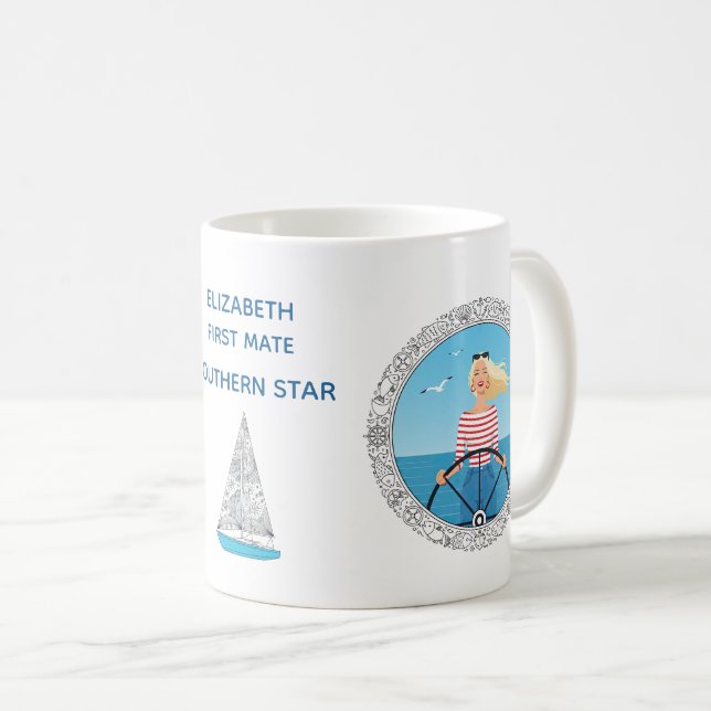 Mug Second de bord de voilier (Devant droit)