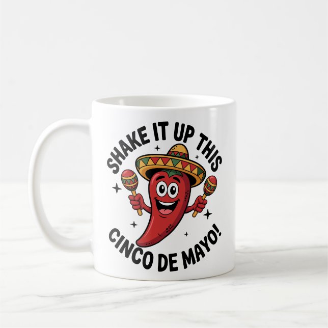 Mug Secouez-Le Ce Cinco De Mayo ! Poivre rouge chili (Gauche)