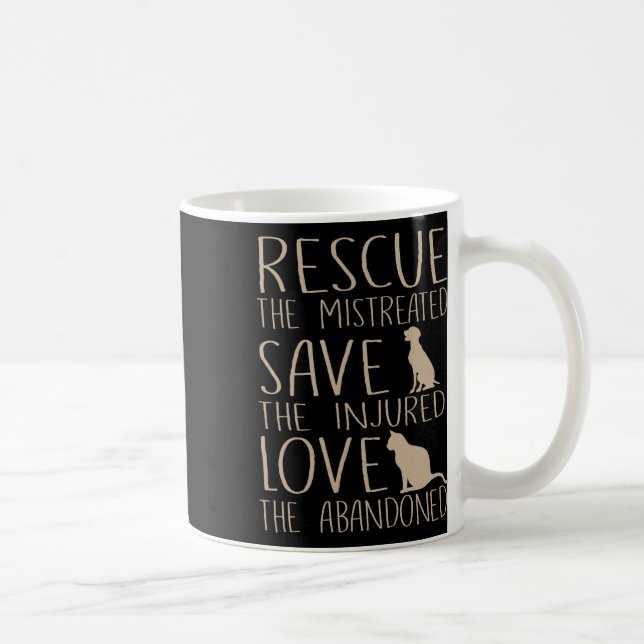 Mug Secourir Sauver l'amour - mignon animal Secourir c (Droite)