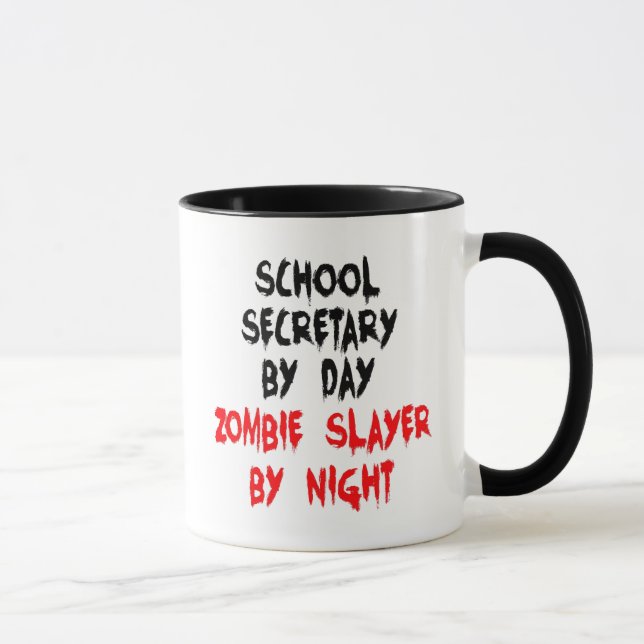 Mug Secrétaire de l'école Zombie Joke (Droite)