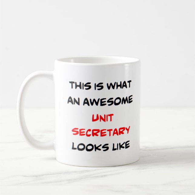 Mug secrétaire d'unité, génial (Gauche)