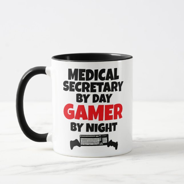 Mug Secrétaire Médicale par Jeu de jour par Nuit (Gauche)