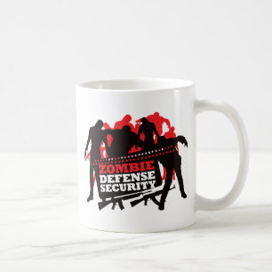 Mug Sécurité de la défense de zombi - noir et rouge