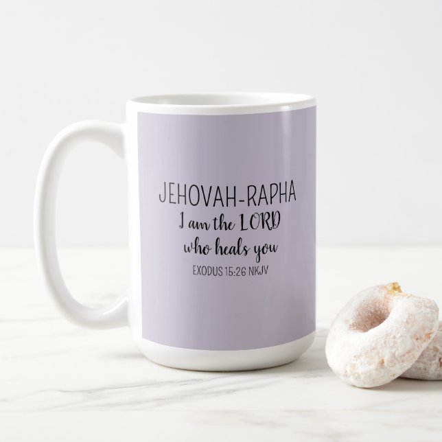 Mug Seigneur Qui Guérit Simple Violet Clair Chrétien (Avec donut)