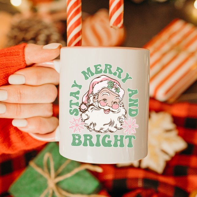 Mug Séjour Joyeux et brillant Vintag Père Noël (Créateur téléchargé)