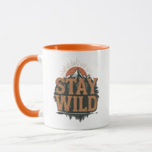Mug Séjour Rustique Graphique Reste Sauvage Randonnée