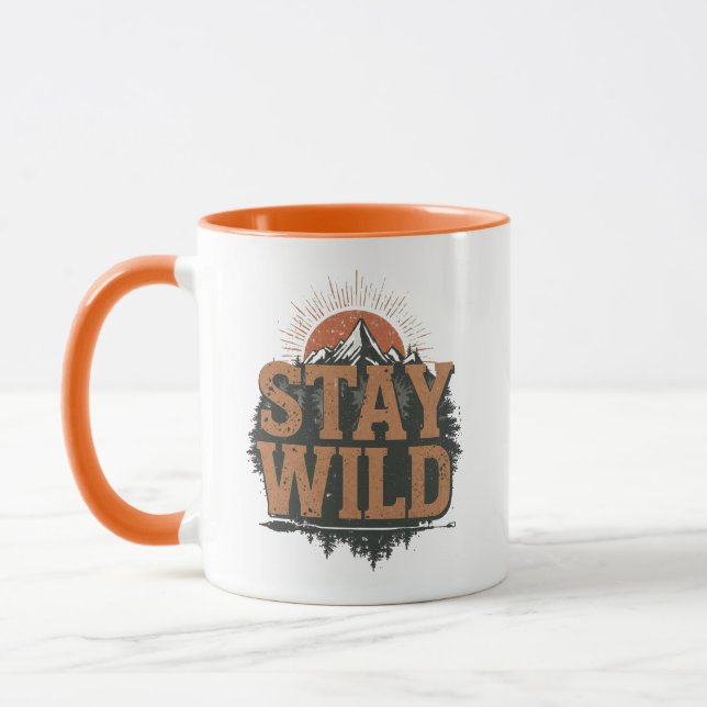 Mug Séjour Rustique Graphique Reste Sauvage Randonnée (Gauche)