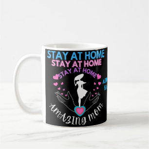 Mug Séjournez À La Maison Maman Rose & Bleu Silhouette