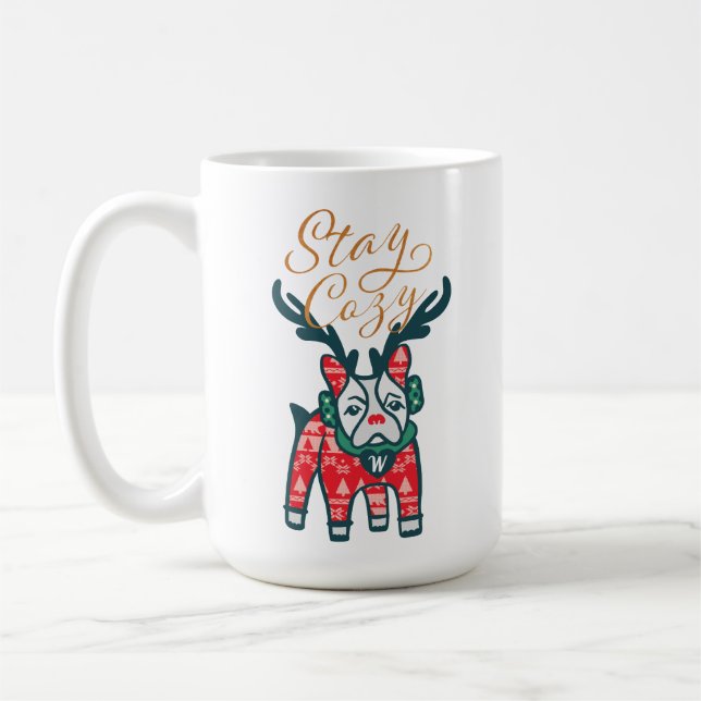 Mug Séjournez confortable | French Bulldog Reindeer Ch (Gauche)