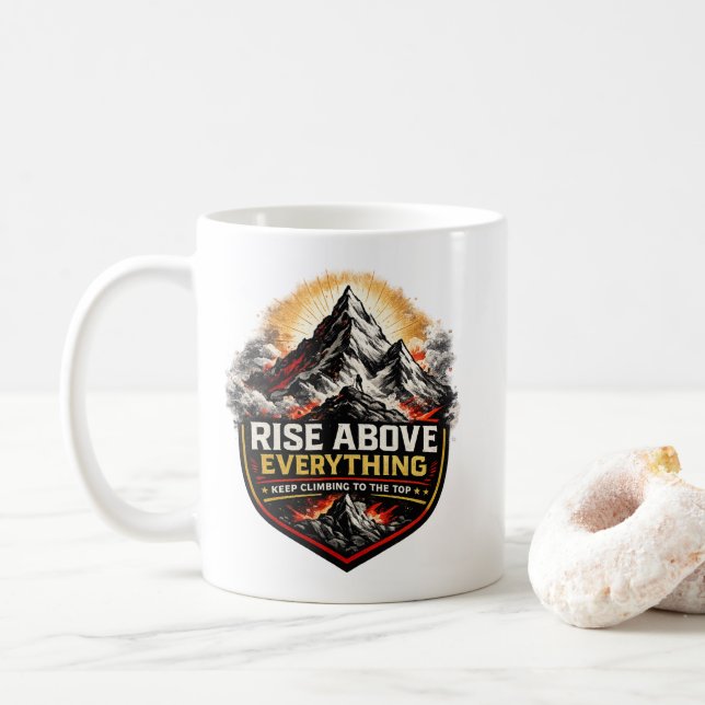 Mug S'élever au-dessus de tout Motivation (Avec donut)