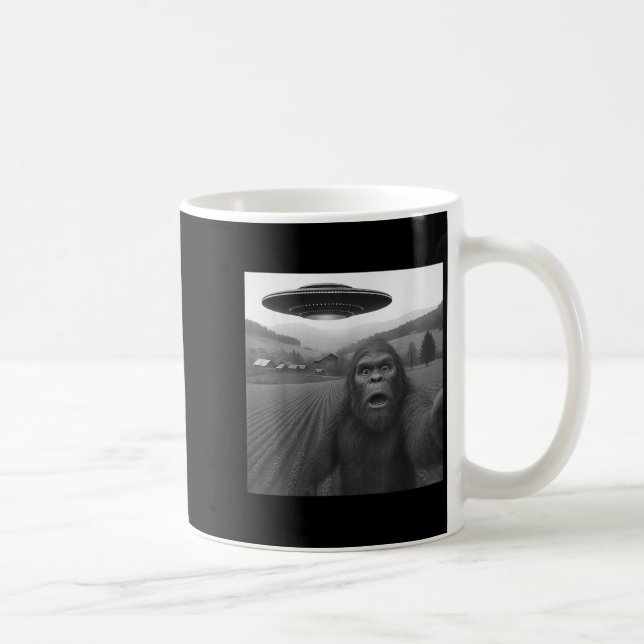 Mug Selfie Bigfoot Avec Alien Ufo Dons Drôle Pour Les  (Droite)